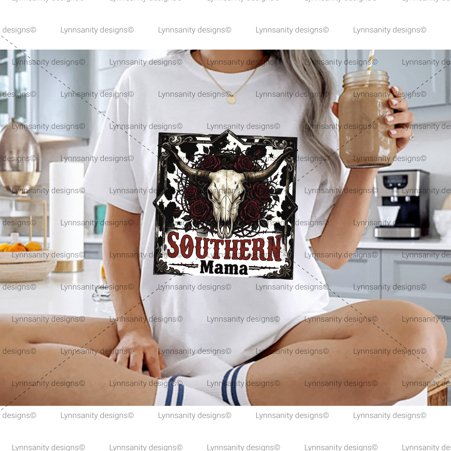 Southern Mama Skull Western PNG