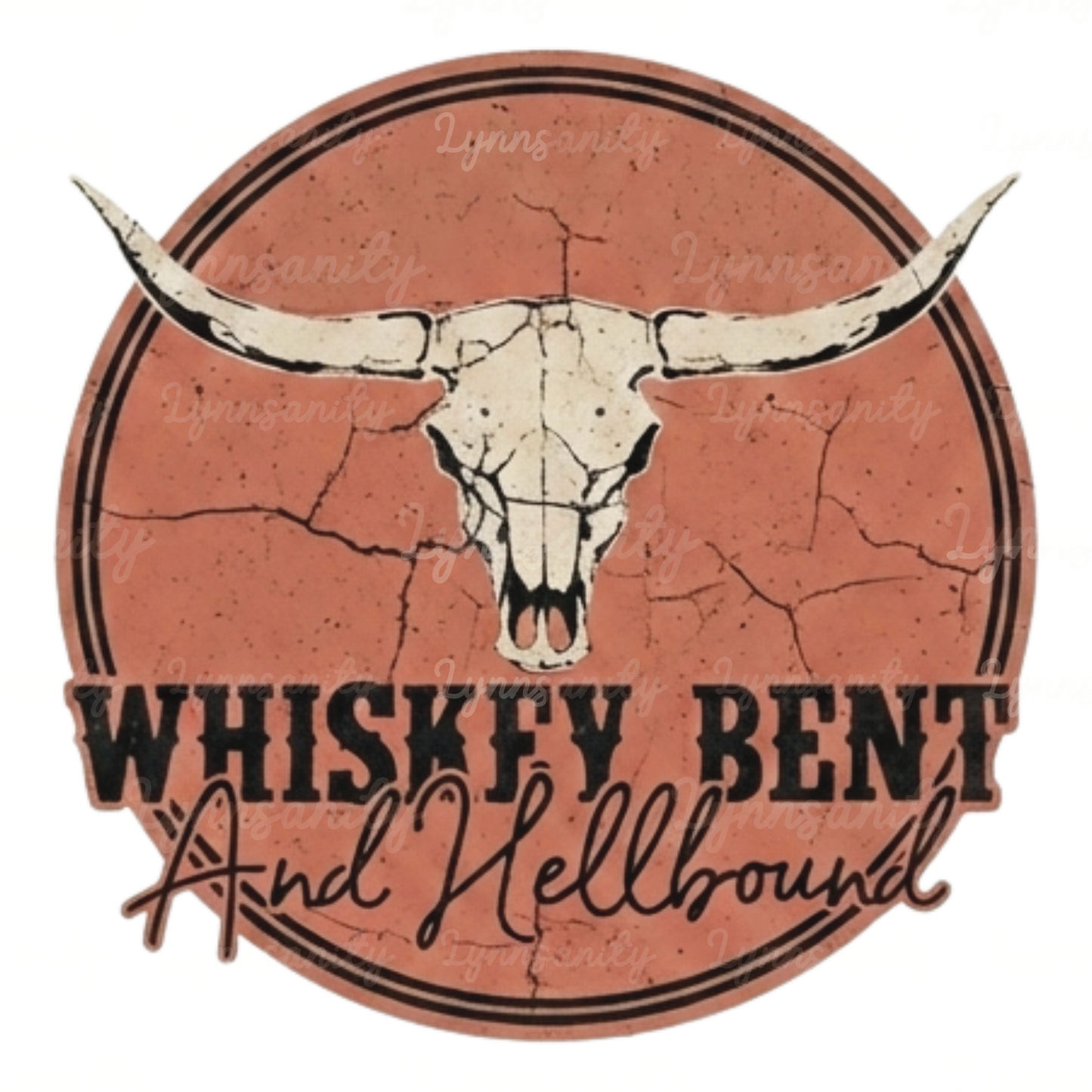 Whiskey Bent and Hellbound Longhorn PNG Digital Design