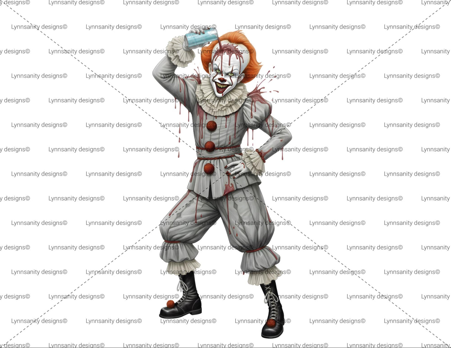 Red Bull Horror Slasher PNG | Pennywise | Funny Horror Movie Sticker Design