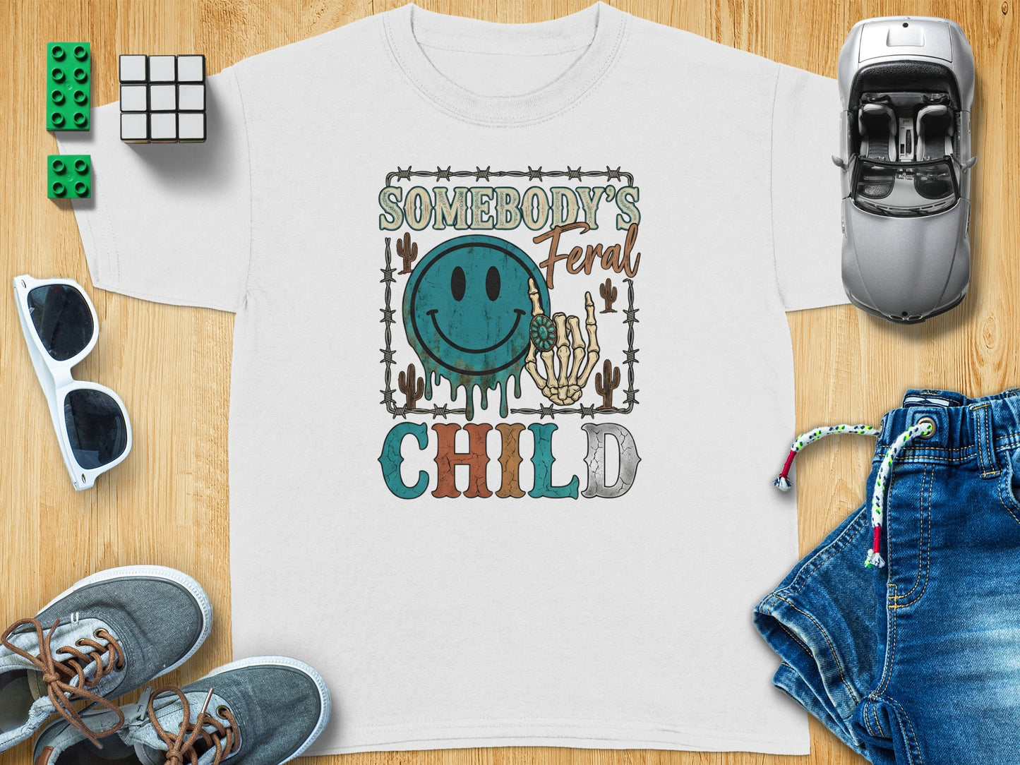Somebody's Feral Child Melting Smiley Skeleton Hand product type