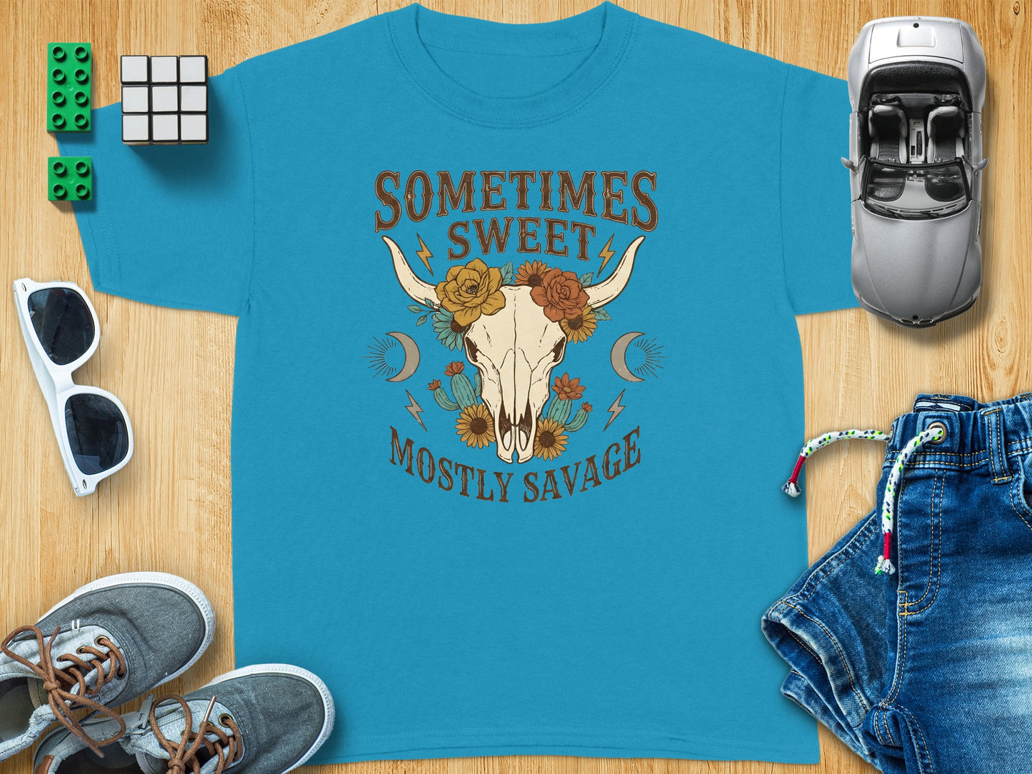 Sometimes Sweet Mostly Savage Skull Boho Design product type