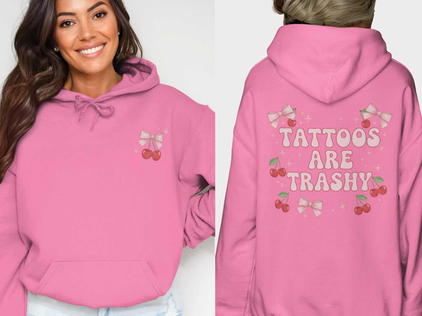 Pink Tattoos Are Trashy Cherries Bows Sparkles hoodie product type