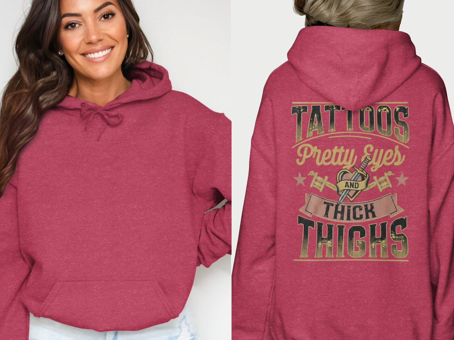 TATTOOS Pretty Eyes AND THICK THIGHS Hoodie product type