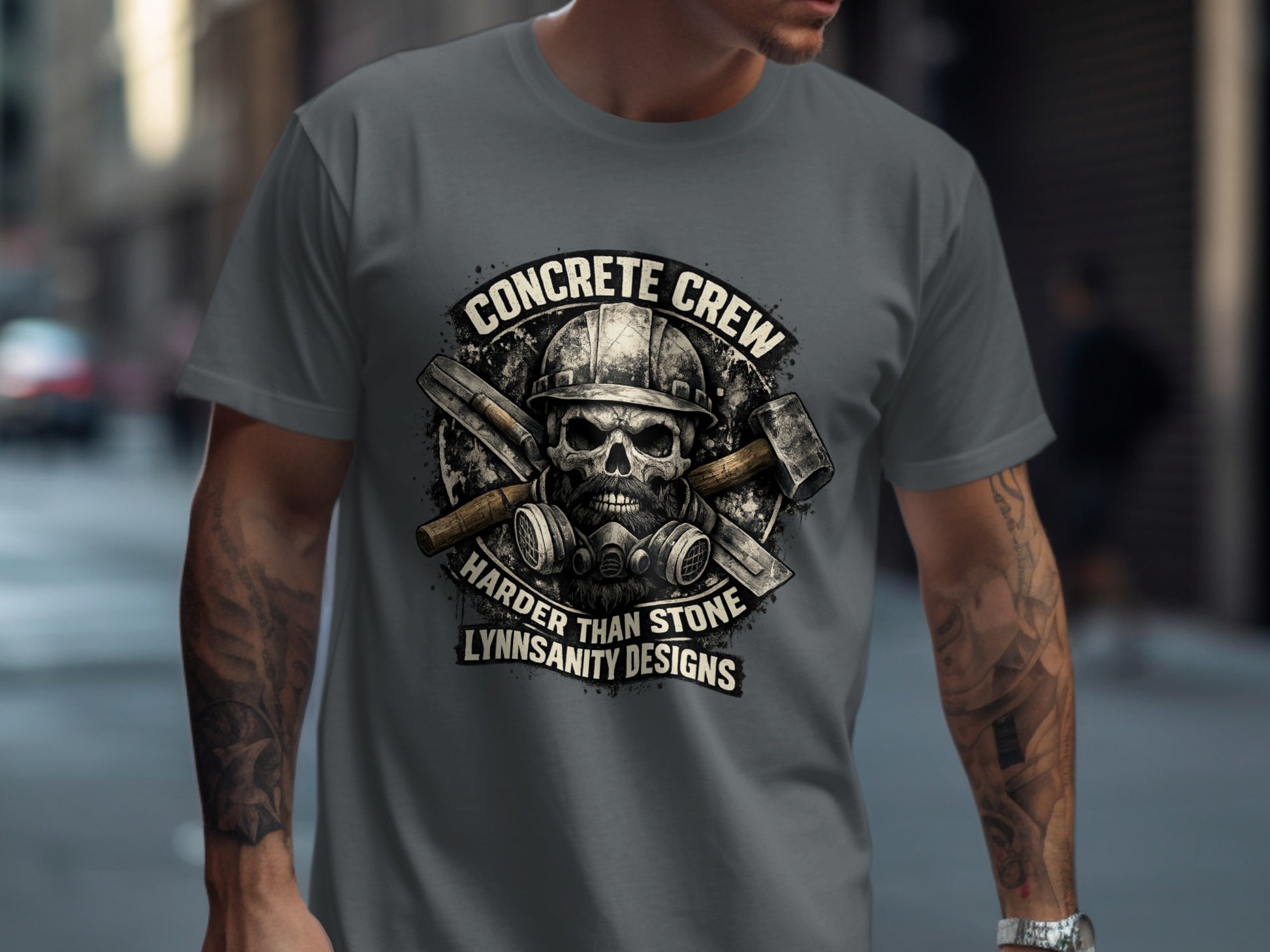 Concrete Crew Harder Than Stone LynnSannity Designs t-shirt design.
