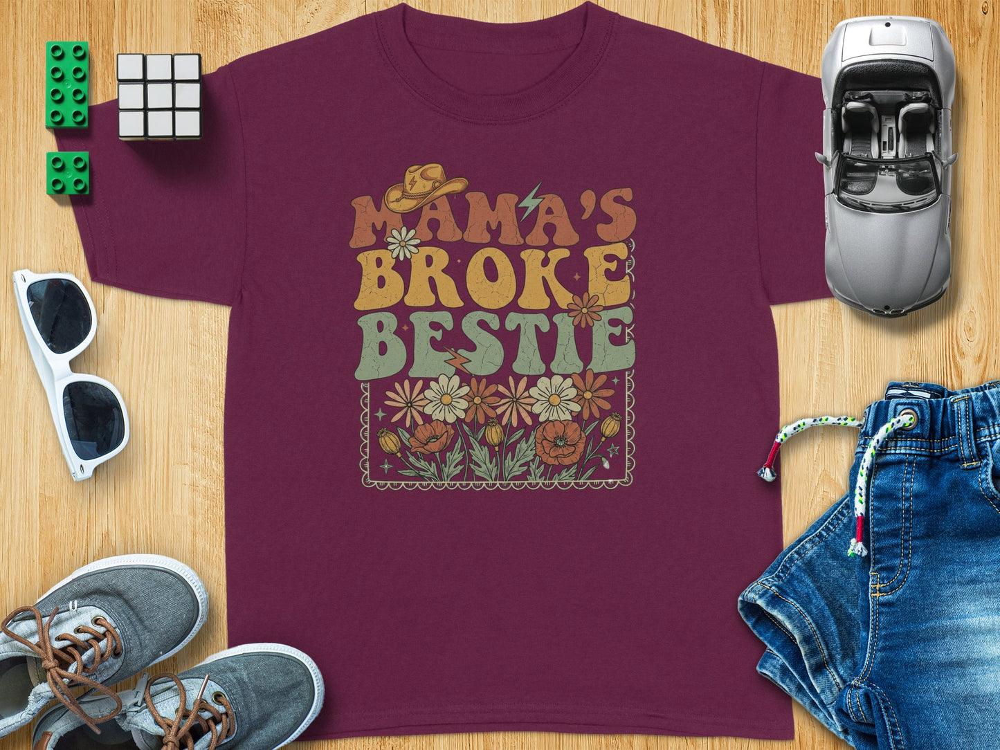 Mama's Broke Bestie Retro Flowers product type