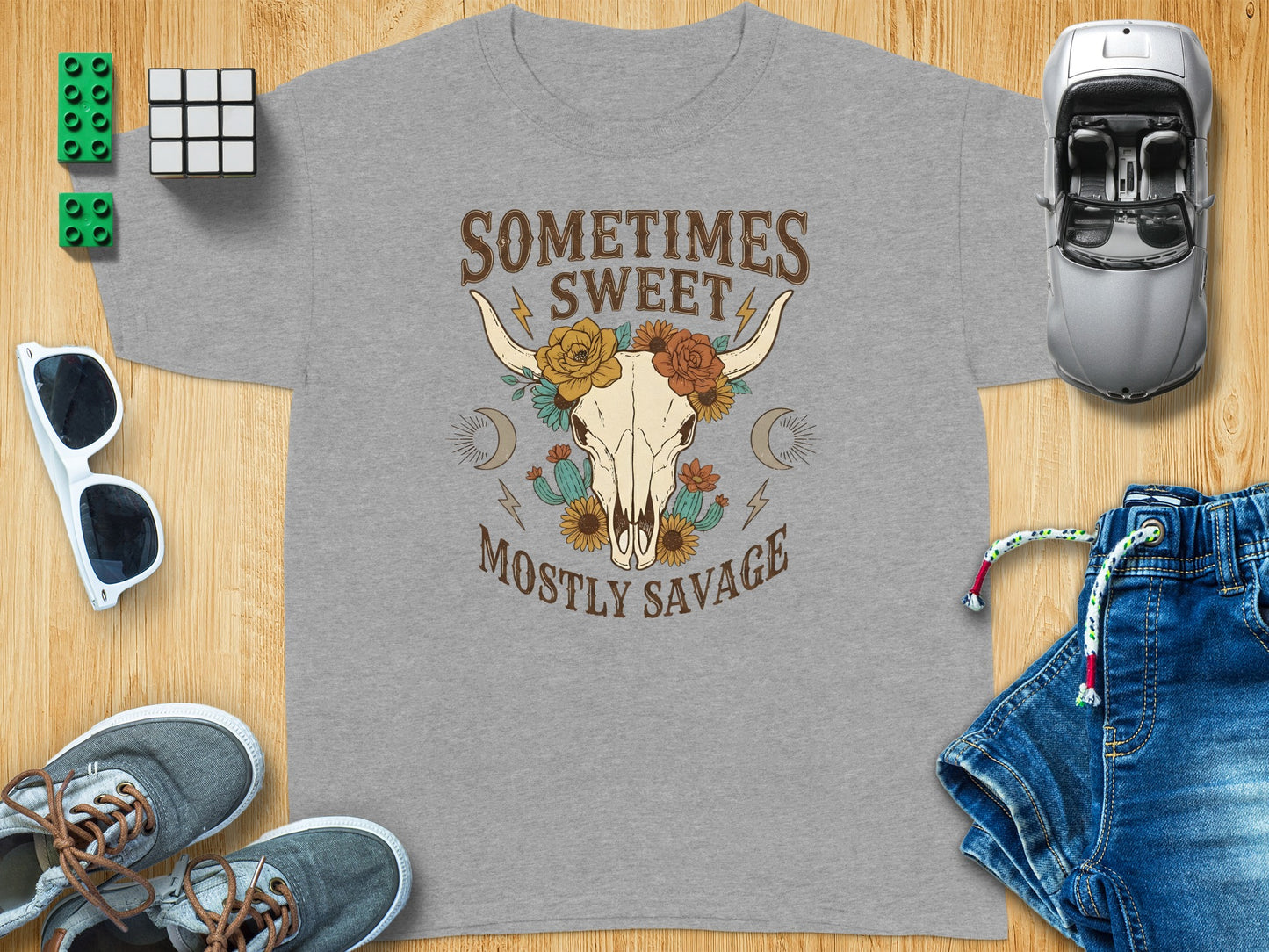 Sometimes Sweet Mostly Savage Skull Flowers product type