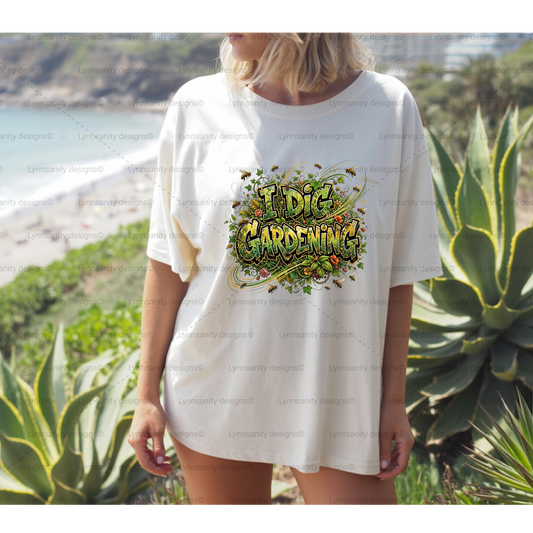 I Dig Gardening - Lush Bee & Floral Digital PNG
