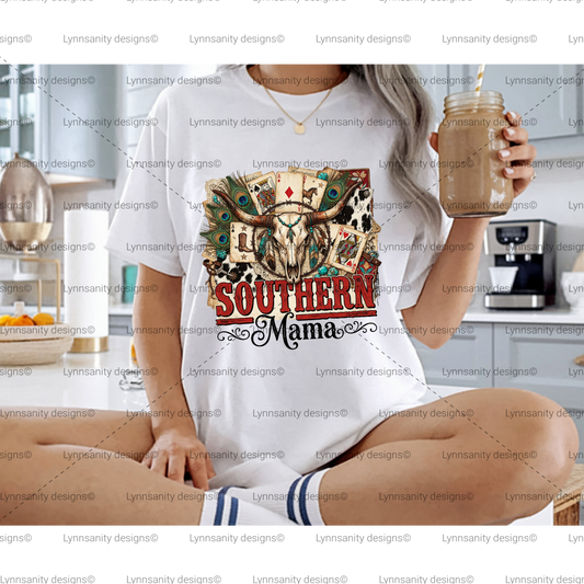 Southern Mama Cow Skull Western PNG