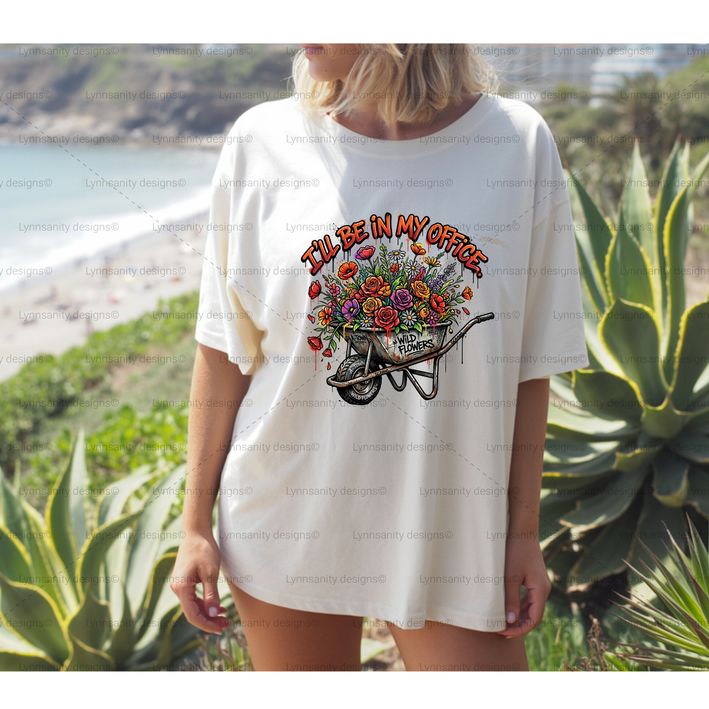 I'll Be In My Office - Wildflower Wheelbarrow Graffiti PNG
