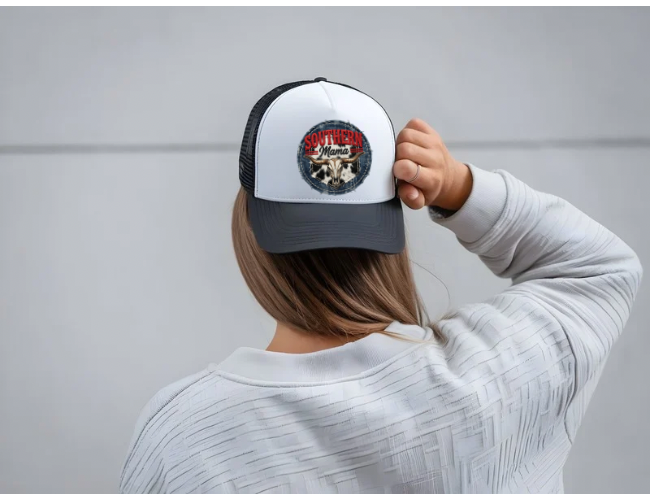 Southern Mama Denim Patch Trucker Hat
