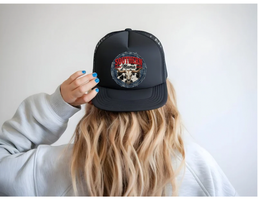 Southern Mama Denim Patch Trucker Hat