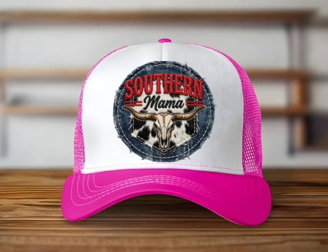Southern Mama Denim Patch Trucker Hat