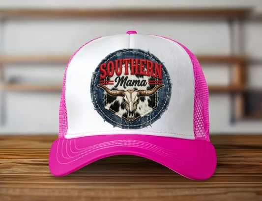 Southern Mama Denim Patch Trucker Hat