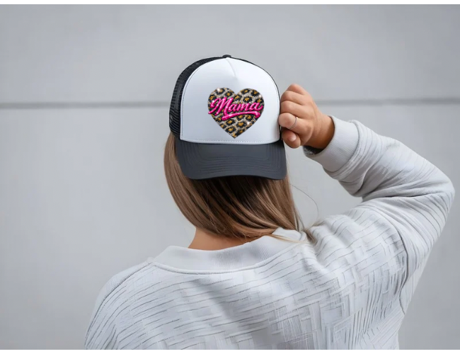 Mama Faux Bling Heart Trucker Hat