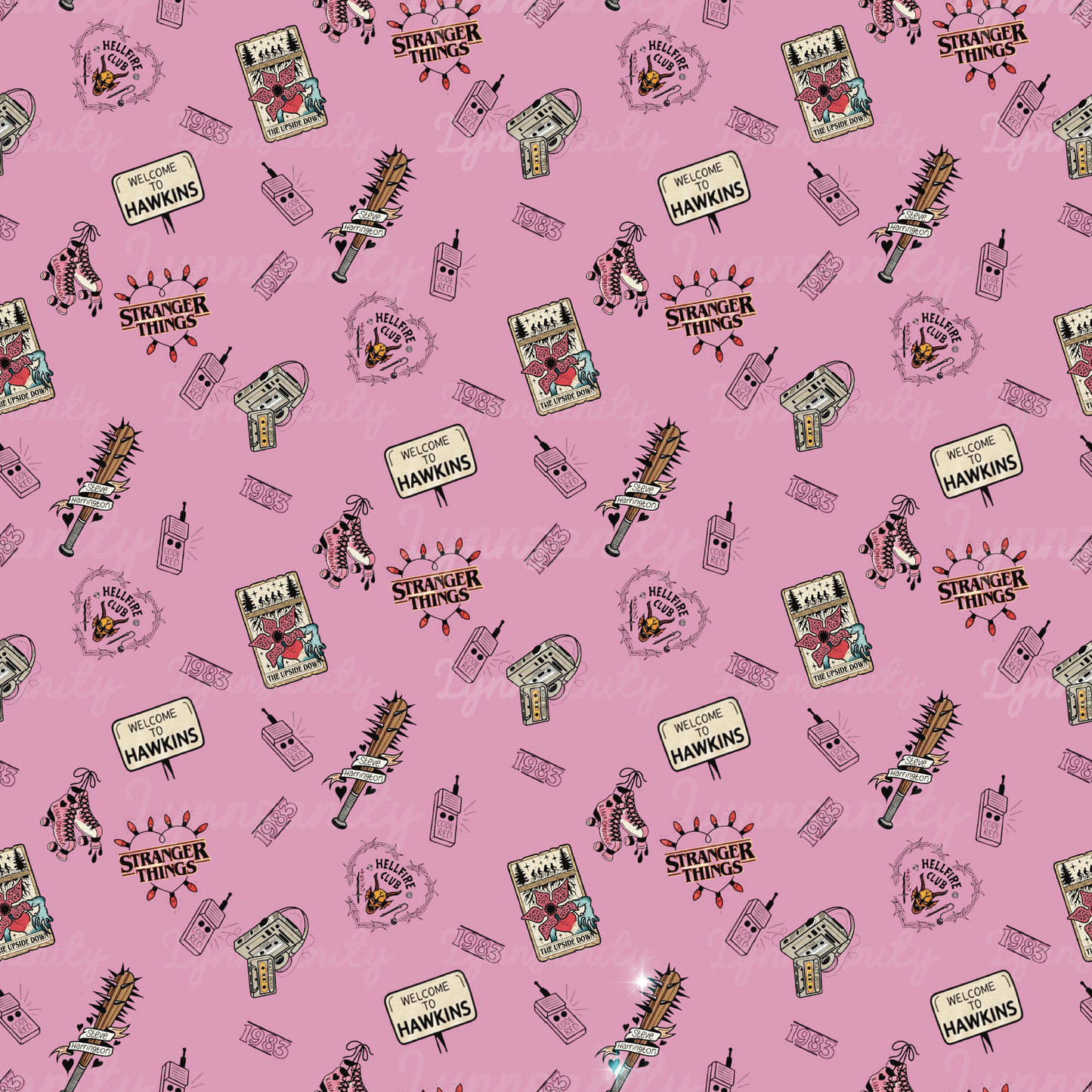 Stranger Things Inspired Seamless Pattern,.