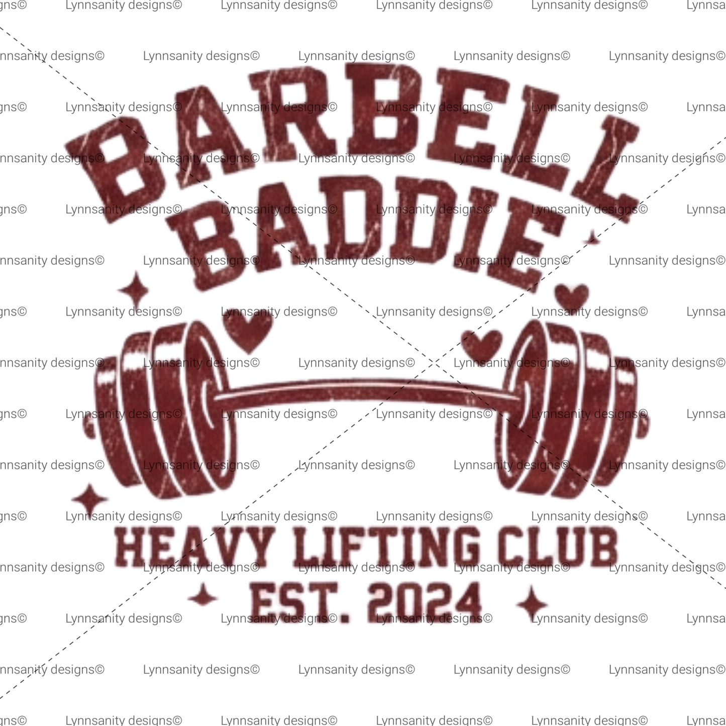 Retro Barbell Baddie SVG, Heavy Lifting Club Gym Shirt Design