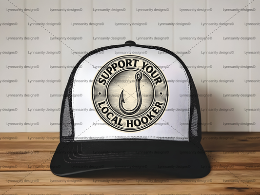 Support Your Local Hooker Fishing Hook Vintage Digital Download