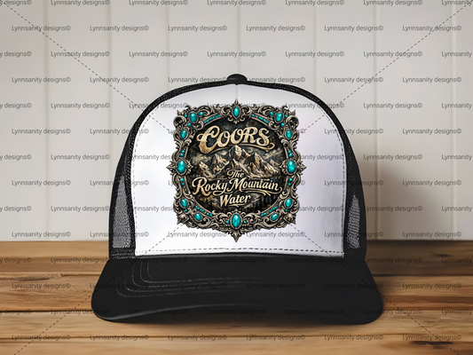 Western Mountain Vintage Turquoise Frame Design Digital Download