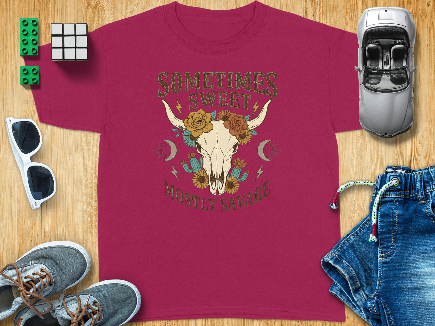 Bull Skull Magenta Sometimes Sweet Mostly Savage product type