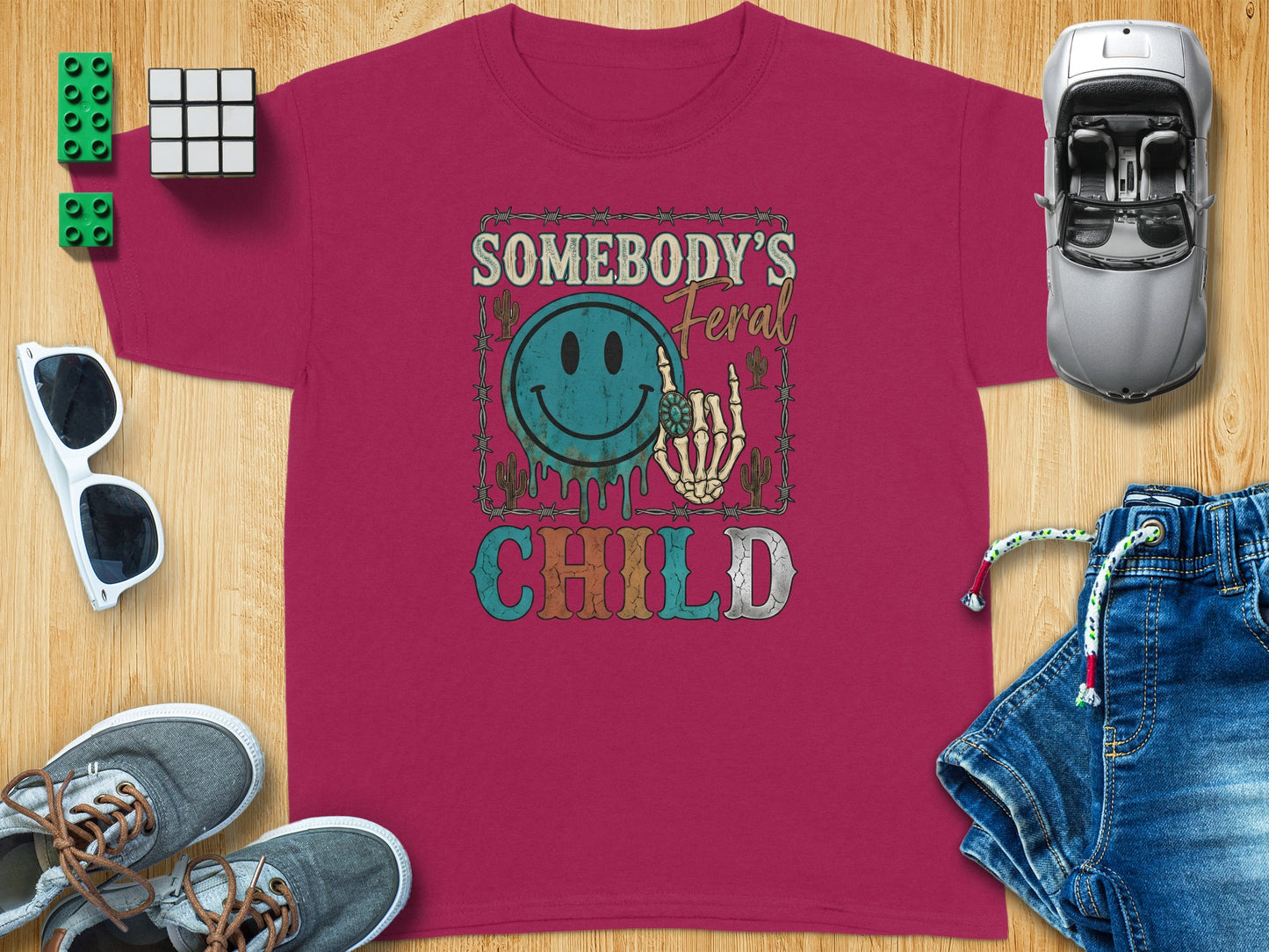 Somebody's Feral Child Smiley Skeleton Barbed Wire product type