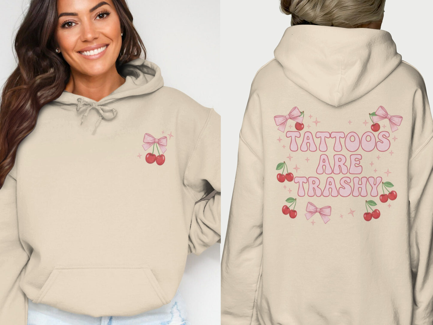 Tattoos Are Trashy Cherries Bows Sparkles Hoodie product type