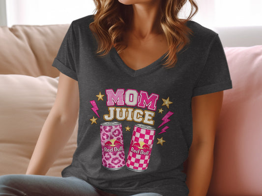 Mom Juice design with two Red Bull cans and pink lightning bolts.