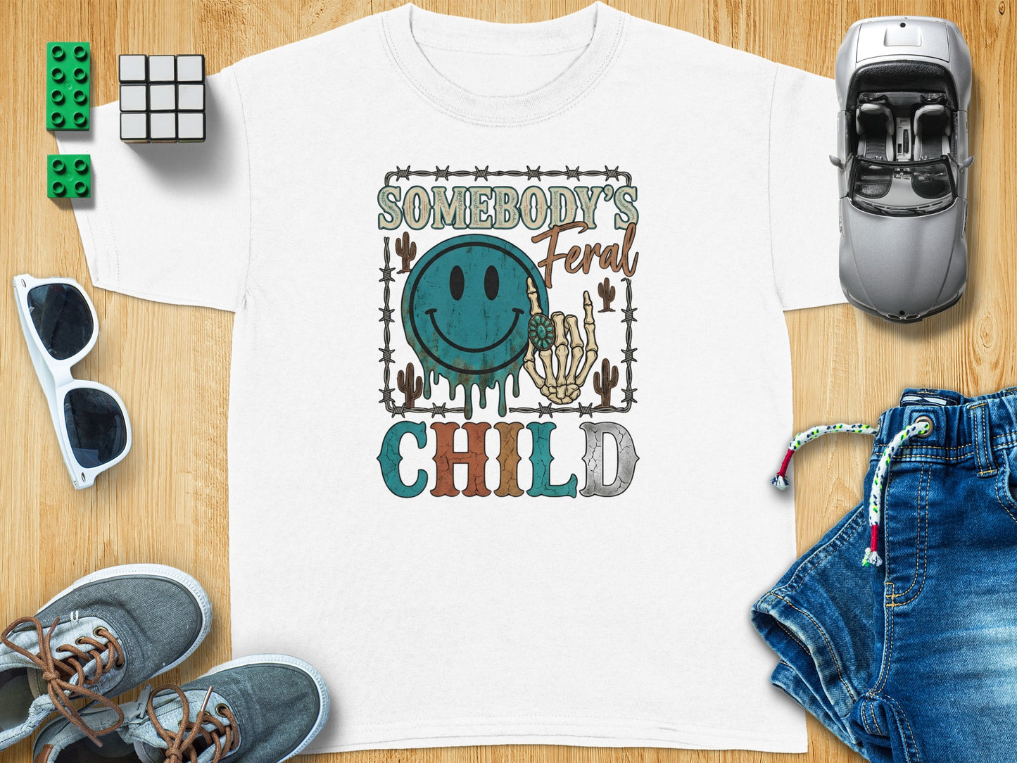 Somebody's Feral Child Teal Skeleton Hand Cactus product type