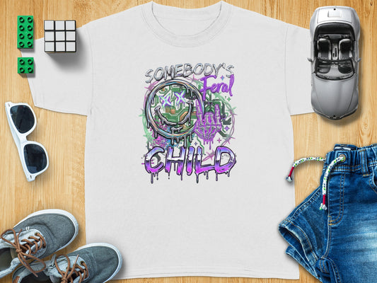 SOMEBODY'S Feral CHILD Edgy Smiley Circuit Board Graphic product type