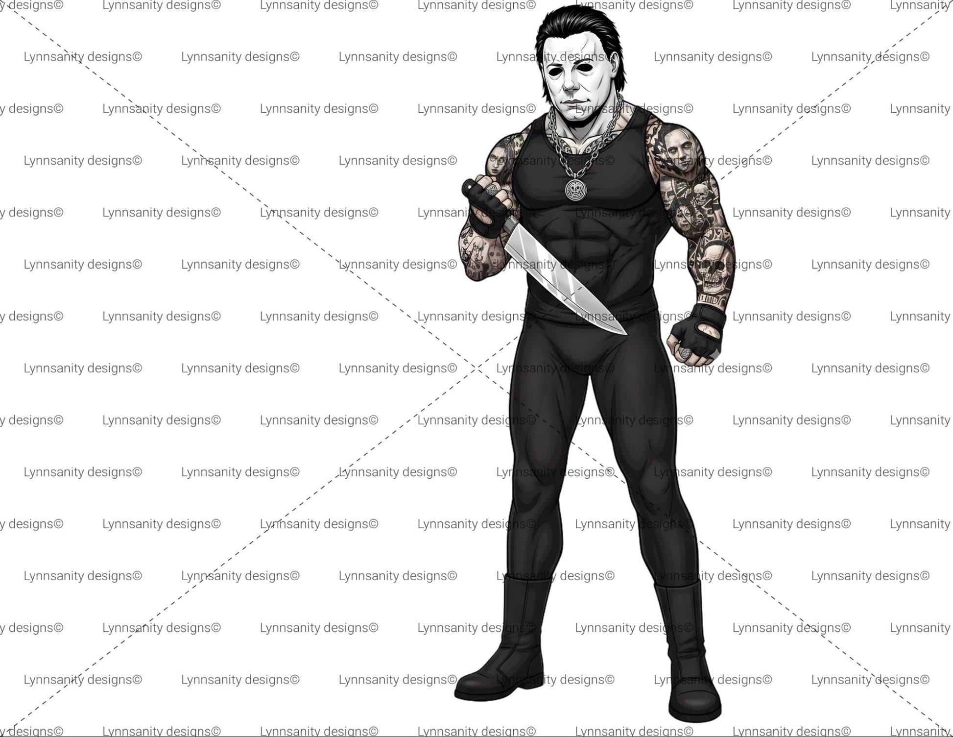 Gym Goth Micheal Myers Bundle | Bodybuilding Slasher PNG |Horror Fitness Couple Design