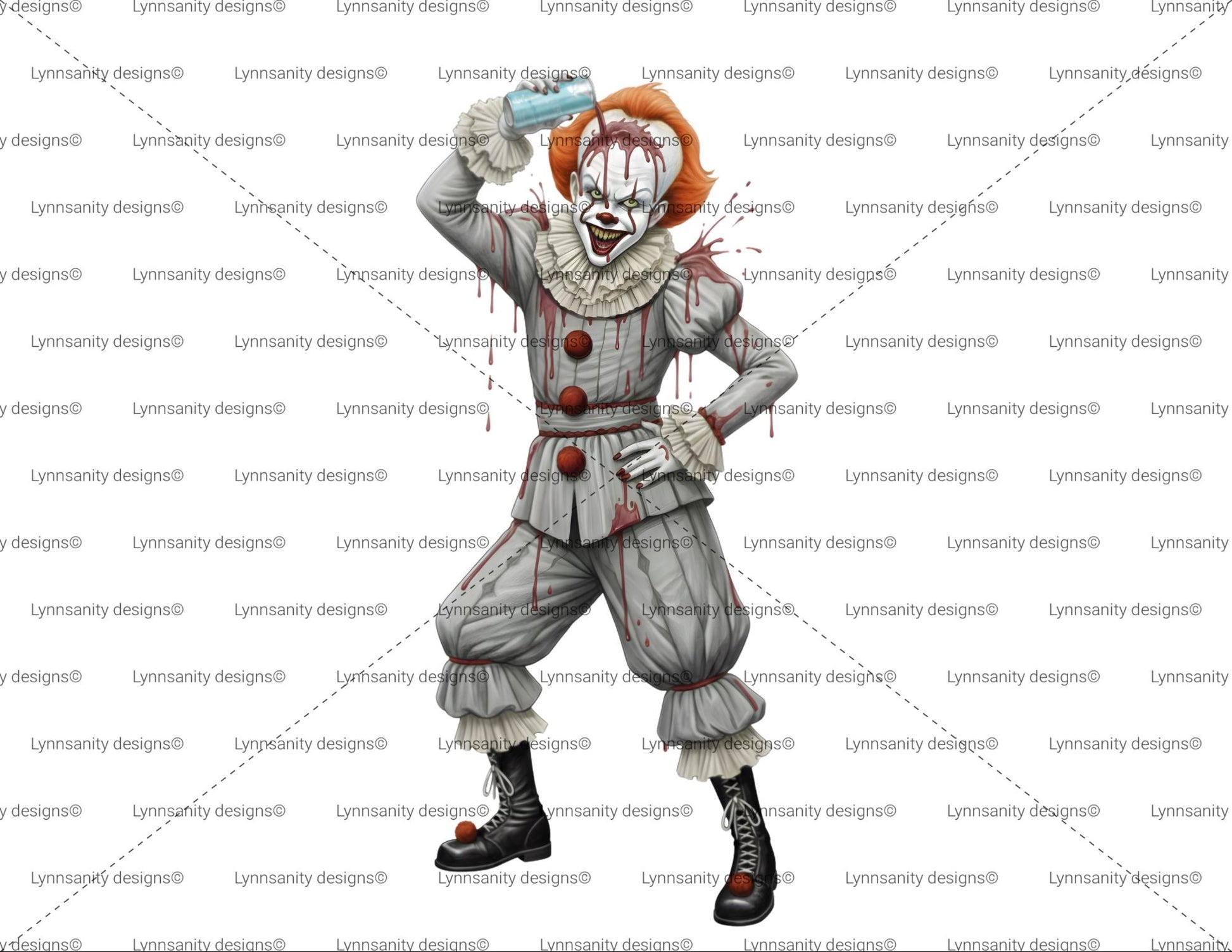 Red Bull Horror Slasher PNG | Pennywise | Funny Horror Movie Sticker Design