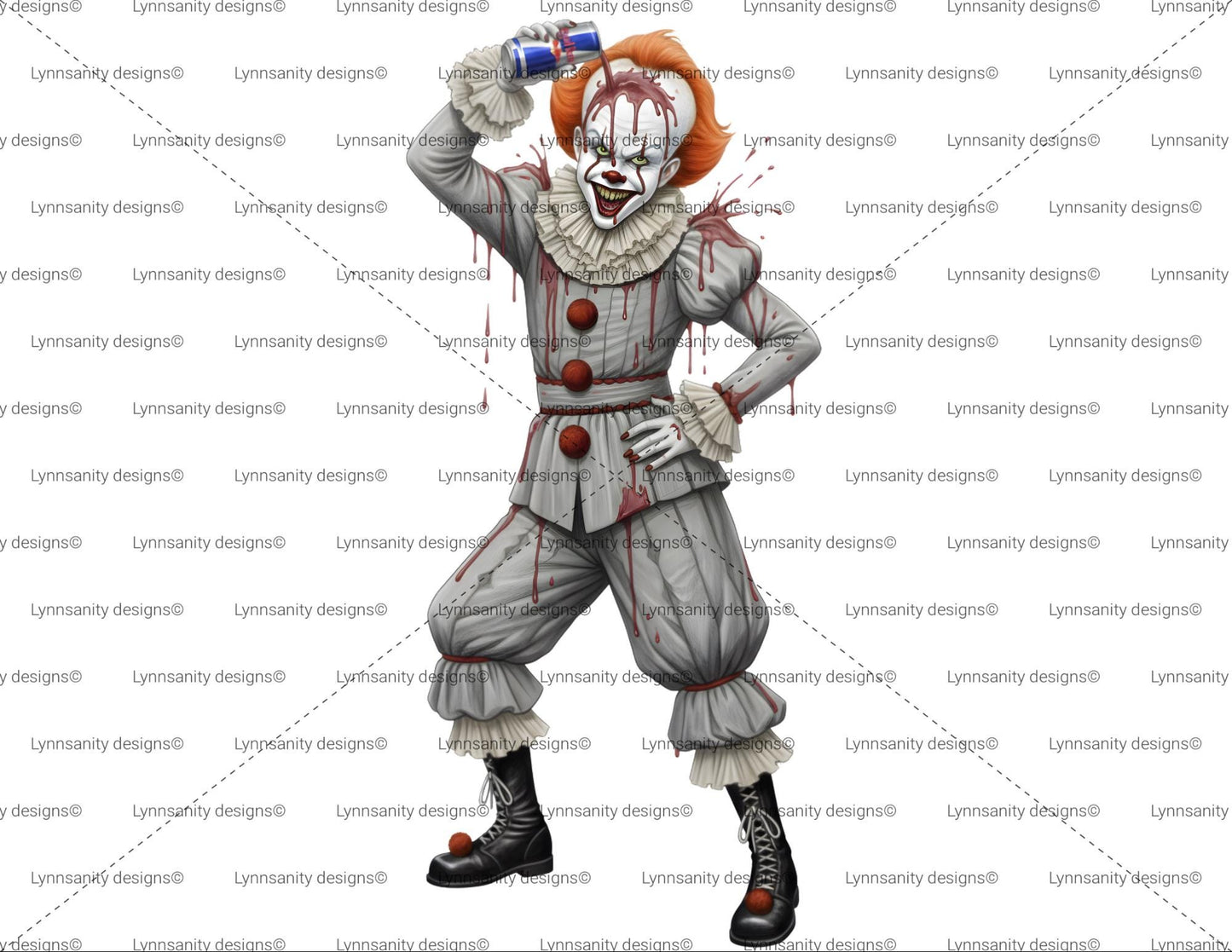 Red Bull Horror Slasher PNG | Pennywise | Funny Horror Movie Sticker Design